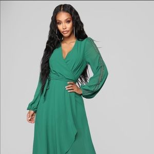 Fashion Nova Hunter Green Dress